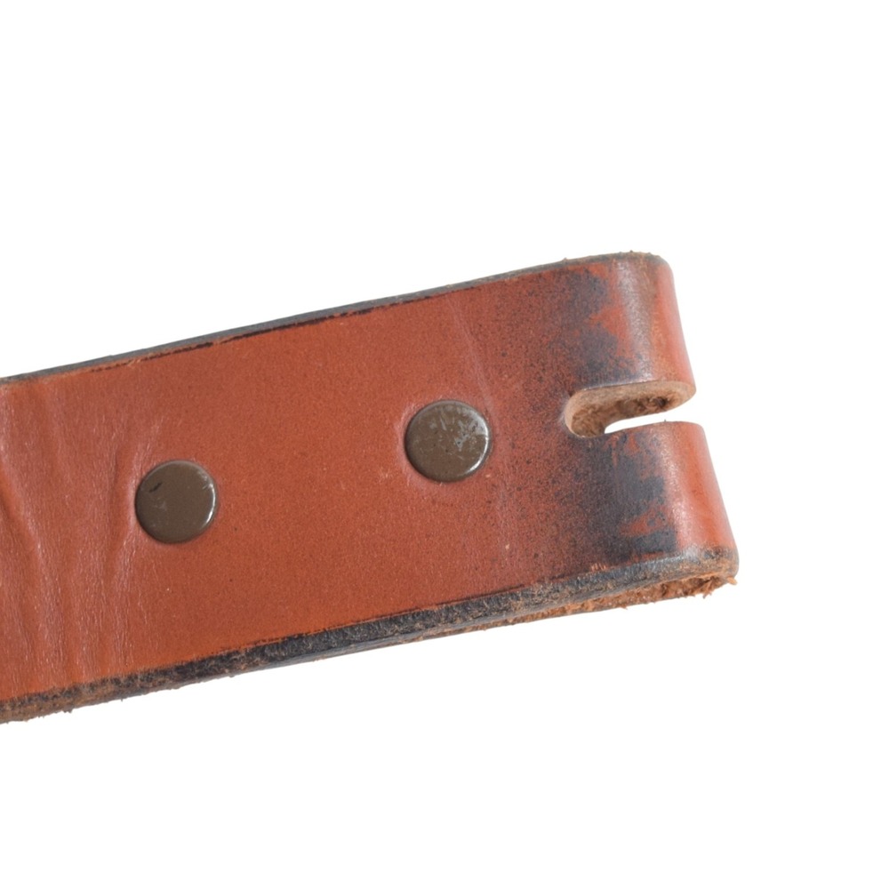 Vintage 70s Brass Seagull Sun Buckle Steerhide Brown 38" Leather Belt Strap - Picture 14 of 14
